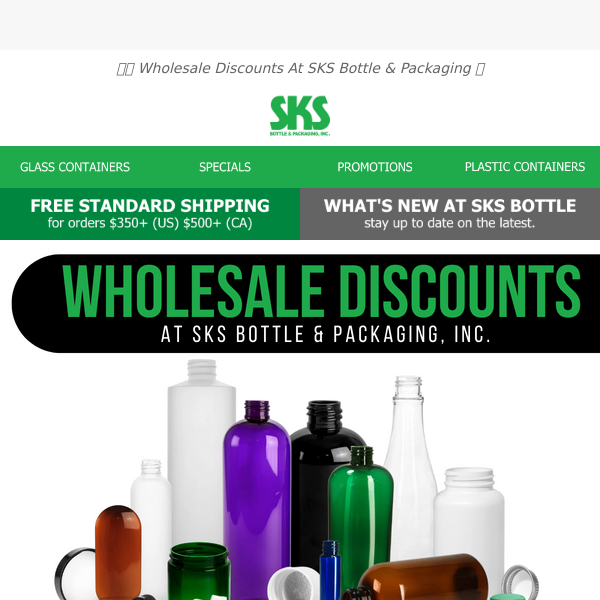 💚📦 Wholesale Discounts At SKS Bottle & Packaging! 🛒