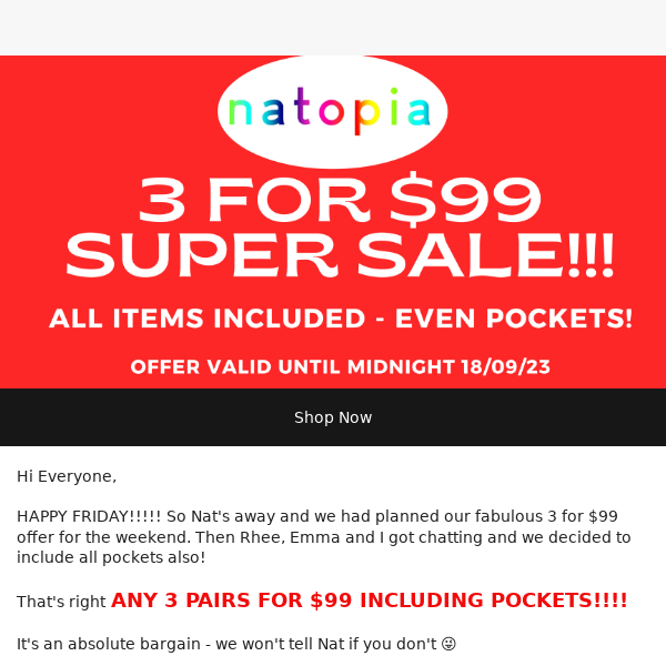 NATS AWAY SUPER SALE 😮 - Shop Natopia