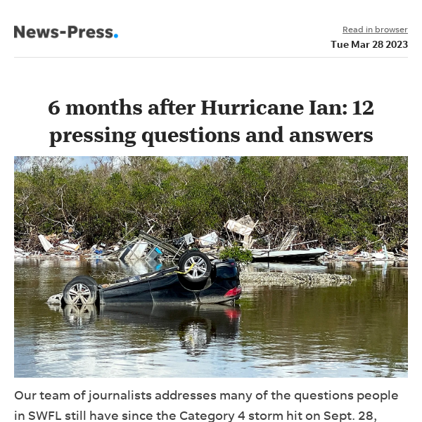 News alert: Hurricane Ian six months later: 12 pressing questions and answers