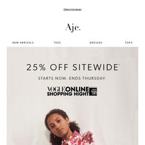25% Off Sitewide | Vogue Online Shopping Night Starts Now