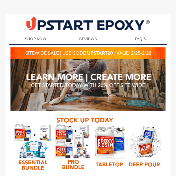 20% OFF EPOXY - Made in the USA