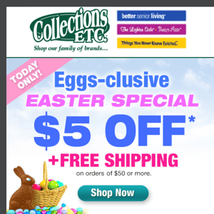 Eggs-clusive Easter Offer: Get $5 Off Now!