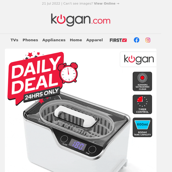 Daily Deal: Ultrasonic Jewellery Cleaner $39.99 (Rising to $55.99 Tonight)