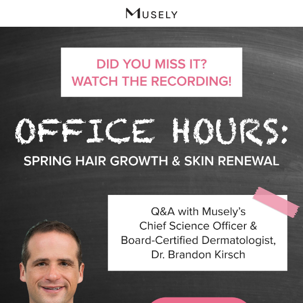 WATCH: Q&A with Dr. Kirsch on Hair Loss & Aging