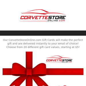 Corvette Store Online Gift Card - Makes The Perfect Gift