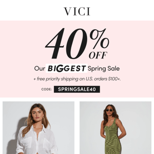 Final Call For 40% Off Our Biggest Spring Sale