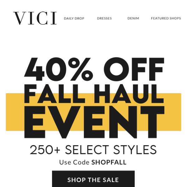40% OFF Fall Haul Event Is Here 🚨