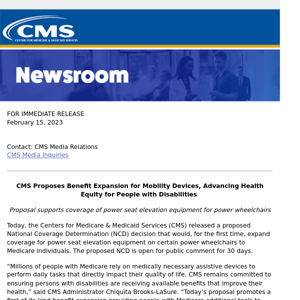 CMS Proposes Benefit Expansion for Mobility Devices, Advancing Health Equity for People with Disabilities