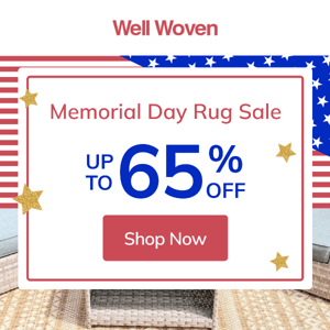 Memorial Day Sale Starts Today! 🇺🇲 65% OFF