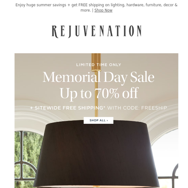 FREE shipping + up to 70% off during our Memorial Day Sale