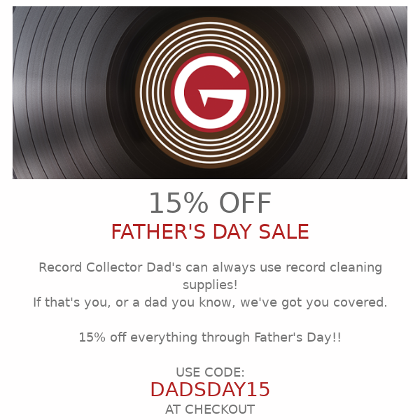 GrooveWasher Father's Day Sale!
