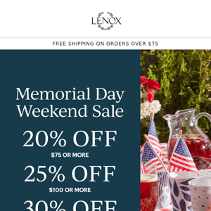 Memorial Day Sale Starts Now!