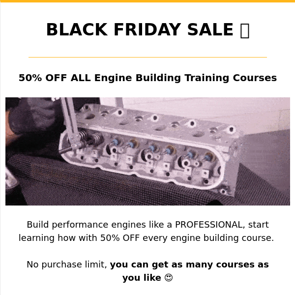 All Engine Building Courses — 50% OFF 🔧 🏎