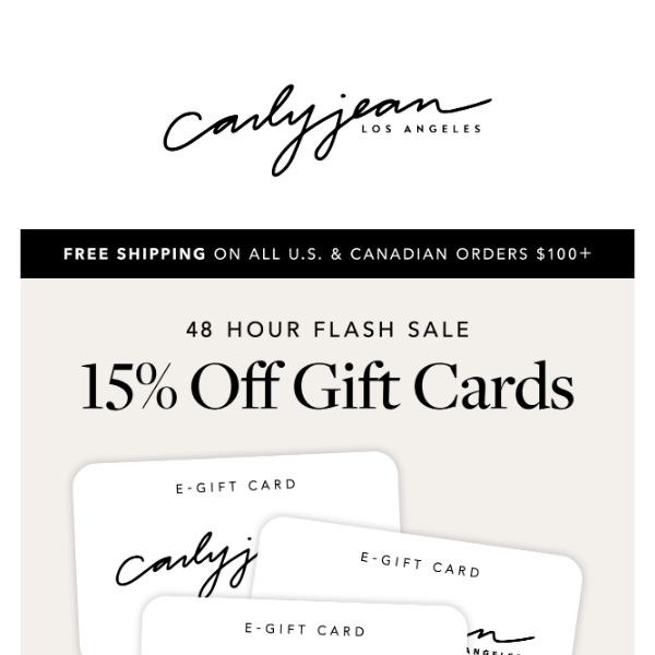 15% OFF GIFT CARDS! 😱