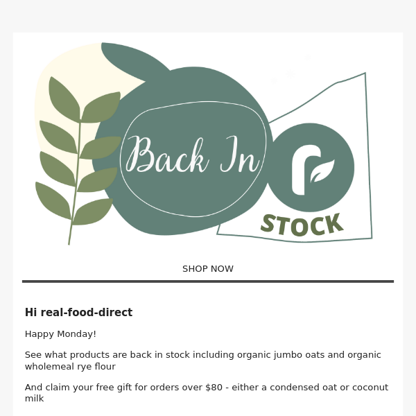 Real Food Direct ... BACK IN STOCK & FREE GIFT