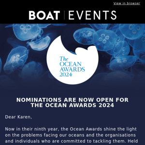 Nominations for the 2024 Ocean Awards are now open!