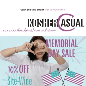 American Memorial Day  One Day Sale 10% Off Sitewide! On-Line Only