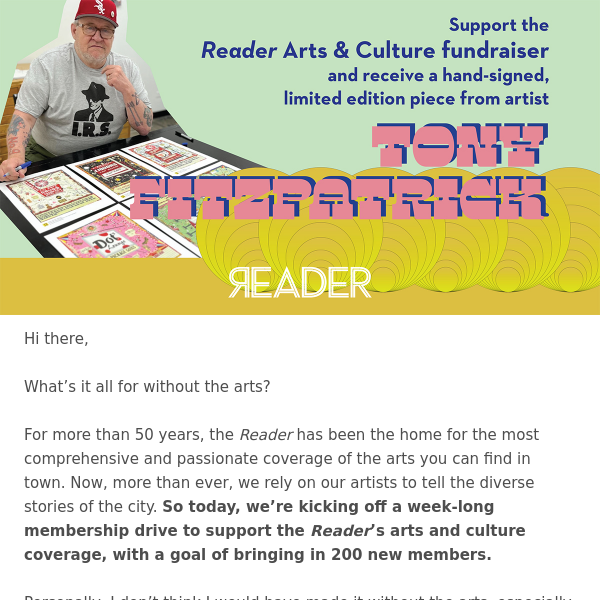 Kicking off our Arts and Culture membership drive