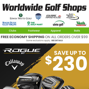 Price Drop Alert! Up To $230 OFF Callaway Rogue ST Series!