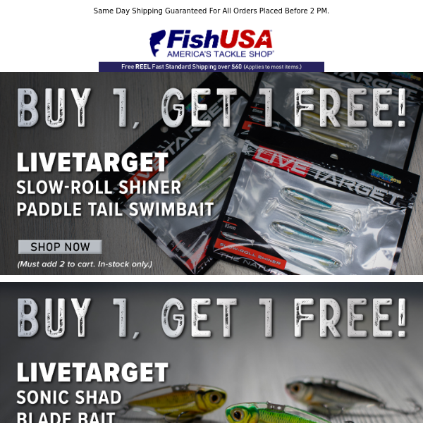 Select Live Target Baits Buy One, Get One FREE! Today Only! - Fish USA