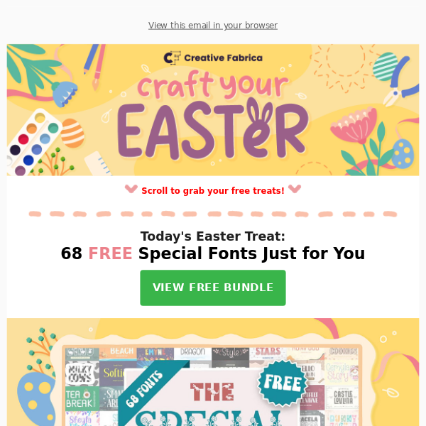 🐣 FREE: $1,000 Worth of Fonts for Spring Crafts