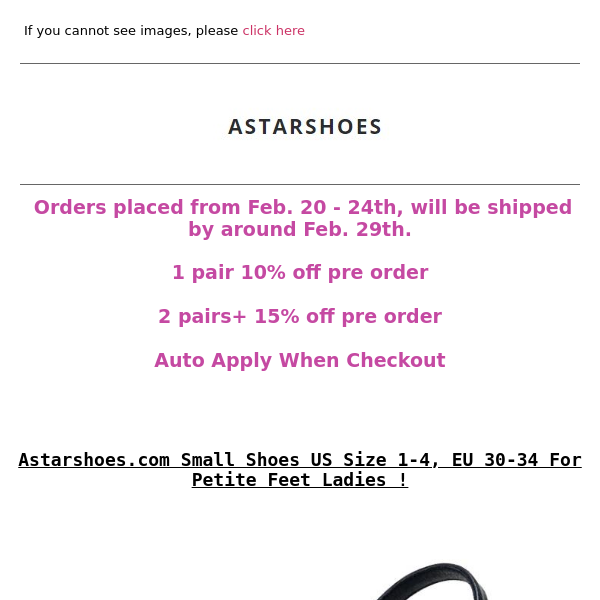 Pre Order Sale Ends Soon - Women's Small Shoes -Astarshoes - Astarshoes