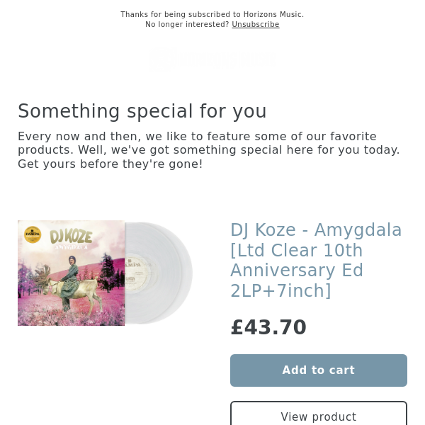 Limited! Numbered! DJ Koze - Amygdala [Ltd Clear 10th Anniversary Ed 2LP+7inch]