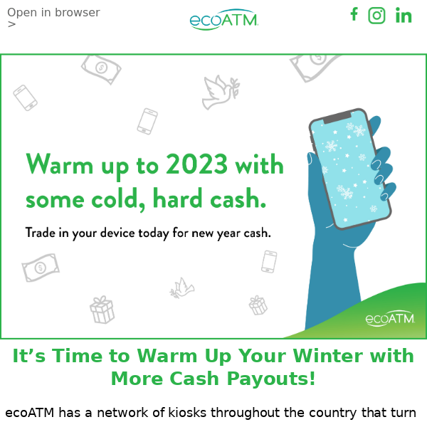 Have you heard?? 👂 Warm up your chilly day with MORE cash! 💰💰