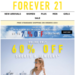 Yesss To 60% Off Shorts & Jewelry