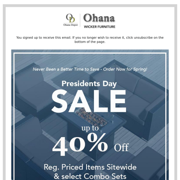 Presidents Day Sale - Best Time to Save on Patio Furniture