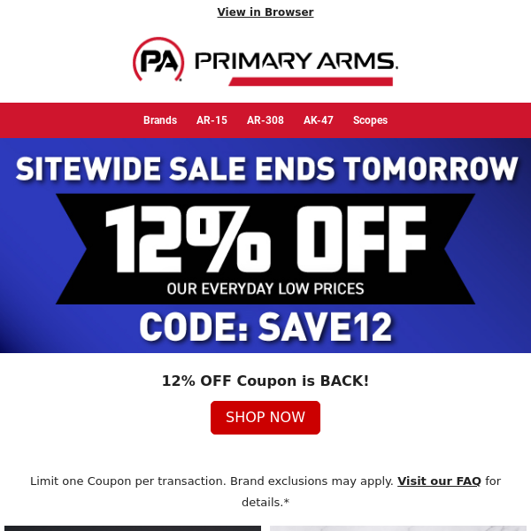 12% Sitewide Coupon Expires Soon!