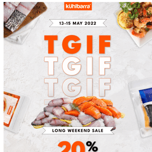 ✨TGIF! 20% off seafood and more! 🛍️ SHOP NOW!