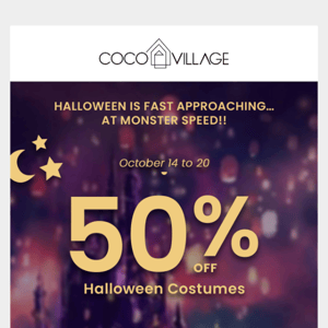 🎃 50% off on Halloween costumes 👻