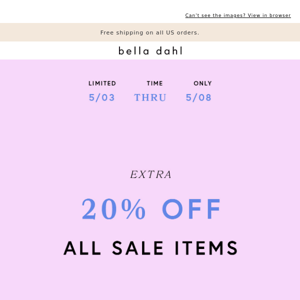 ✨ EXTRA 20% OFF SALE STARTS NOW✨