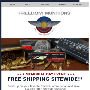 Memorial Day Event! FREE Shipping Sitewide!