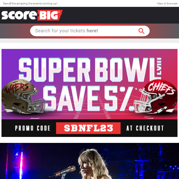 Last Chance to Save on Super Bowl LVIII Tickets! / Taylor Swift / The Doobie Brothers / Justin Timberlake / And More!