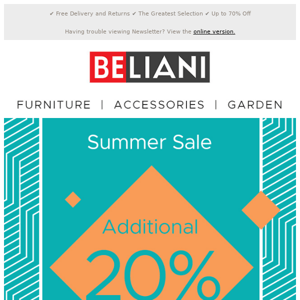 Summer Sale: up to 20% Additional Discount on All Categories 💥