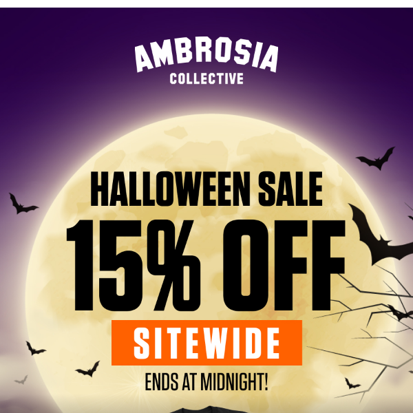 15% off Halloween Sale ends tonight!