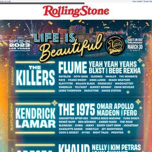 THE LIFE IS BEAUTIFUL 2023 LINEUP IS HERE!