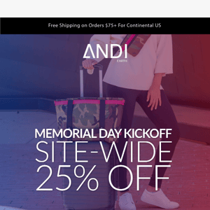 Memorial Day SALE: 25% off SITEWIDE