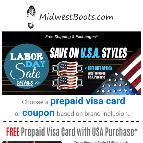 Happy Labor Day!  SAVE on U.S.A. Items + Free Shipping