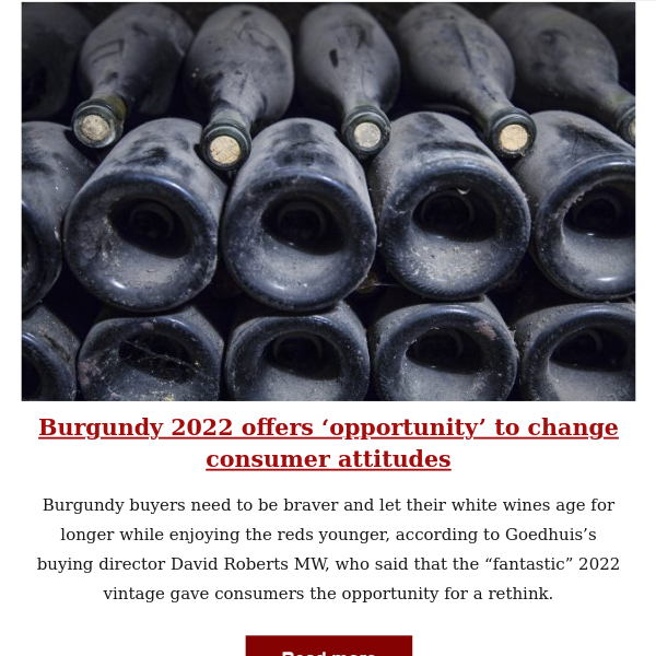 Fine wine update: Burgundy 2022 offers 'opportunity' to change consumer attitudes