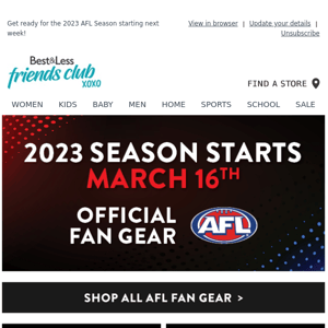 NEW Official AFL Fan gear available now!