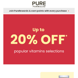 Vitamins for all! Up to 20% OFF