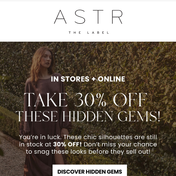 💎Hidden Gems On Sale–30% Off Sitewide