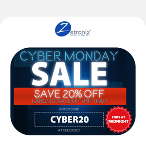Cyber Monday Offer Expires Soon ⏰ 20% OFF Everything!