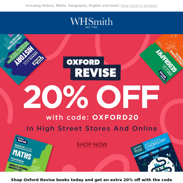 Grab Your 20% Off on Revision Books at WHSmith! 📚