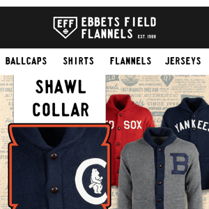 Restock Alert: Shawl Collar Sweaters from Ebbets Field Flannel - Available Now!