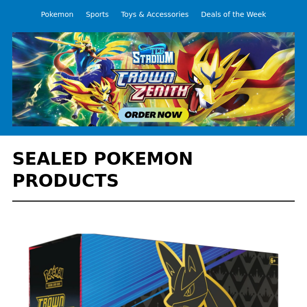TCG Stadium  ® | New Pokemon Products + New Panini Sports Available Now!