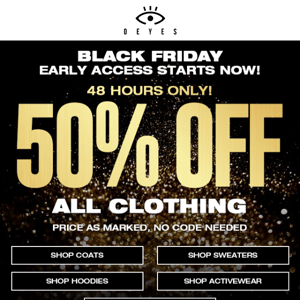 🔥50% OFF ALMOST EVERYTHING!!🔥BLACK FRIDAY⚫Starts NOW‼️